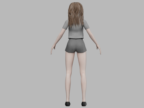 Cartoon teen girl V29127 3D-Modell