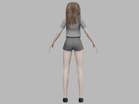 Cartoon teen girl V29127 3D Model