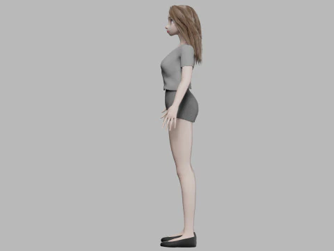 Cartoon teen girl V29127 3D Model