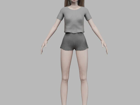 Cartoon teen girl V29127 3D Model