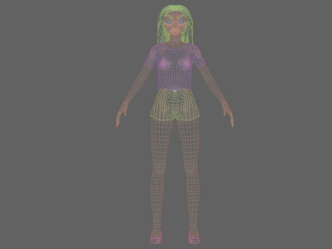 Cartoon teen girl V29127 3D-Modell