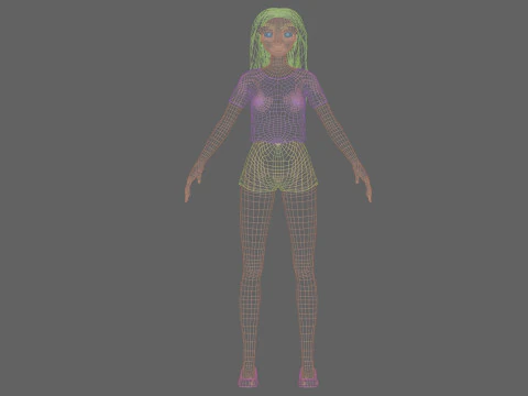 Cartoon teen girl V29127 3D Model