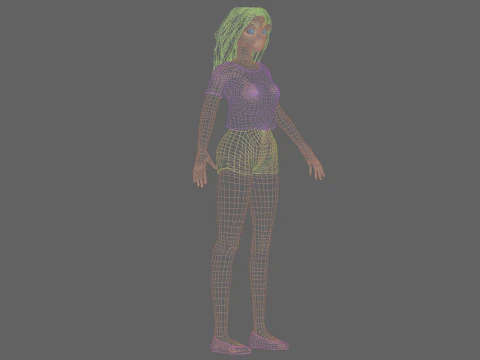 Cartoon teen girl V29127 3D Model