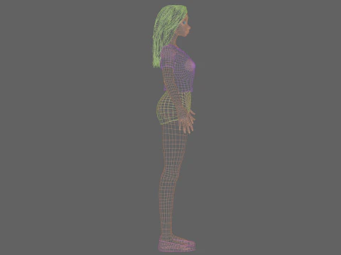 Cartoon teen girl V29127 3D Model