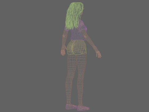 Cartoon teen girl V29127 3D Model