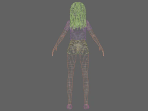 Cartoon teen girl V29127 3D Model