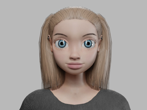 Cartoon young girl V21965 Modelo 3D