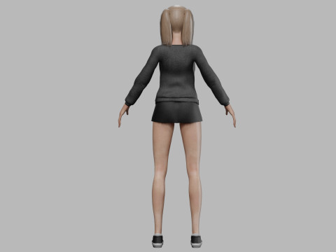 Cartoon young girl V21965 Modelo 3D