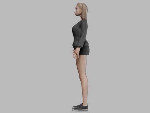 Cartoon young girl V21965 Modelo 3D