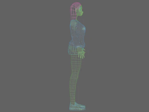 Cartoon young girl V21965 3D Model