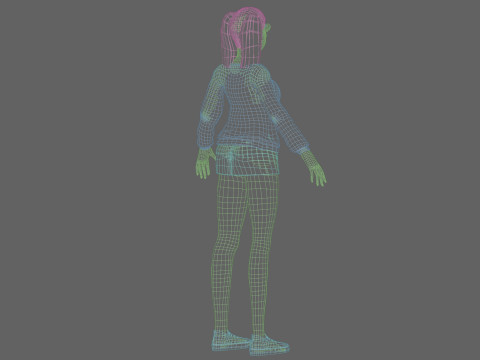 Cartoon young girl V21965 Modelo 3D