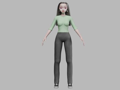 Classic cartoon girl V32432 3D Модель