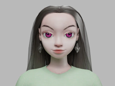 क्लासिक कार्टून गर्ल V32432 3D मॉडल