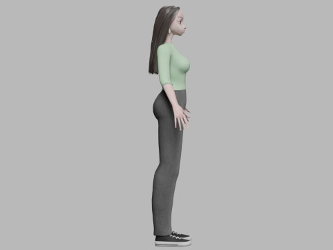 Classic cartoon girl V32432 3D Модель