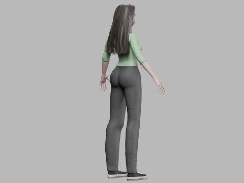 Classic cartoon girl V32432 3D Модель