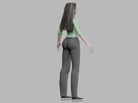 क्लासिक कार्टून गर्ल V32432 3D मॉडल