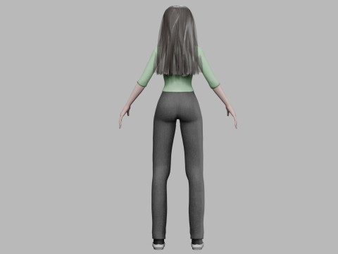 Classic cartoon girl V32432 3D Модель