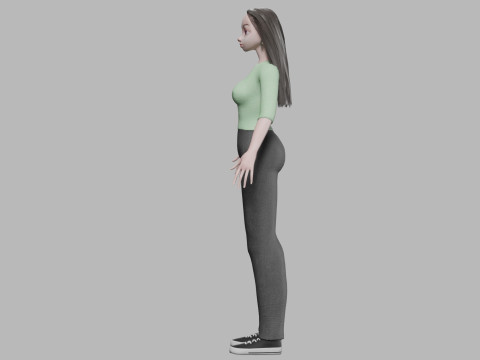Classic cartoon girl V32432 3D Модель