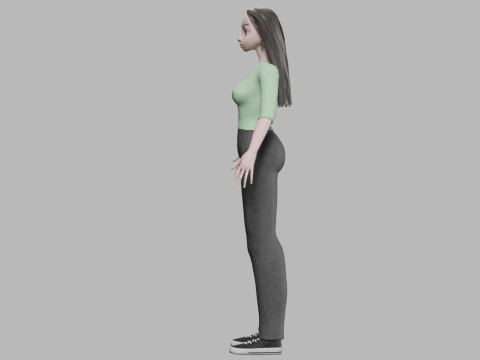 क्लासिक कार्टून गर्ल V32432 3D मॉडल