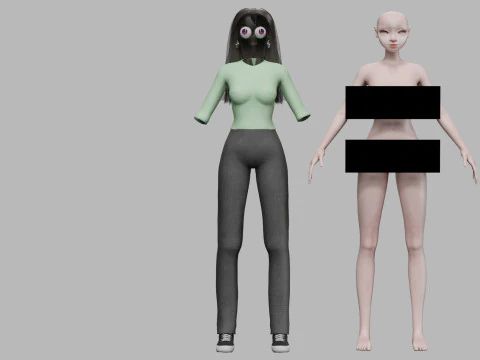 क्लासिक कार्टून गर्ल V32432 3D मॉडल