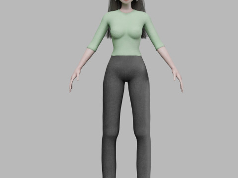 Classic cartoon girl V32432 3D Модель