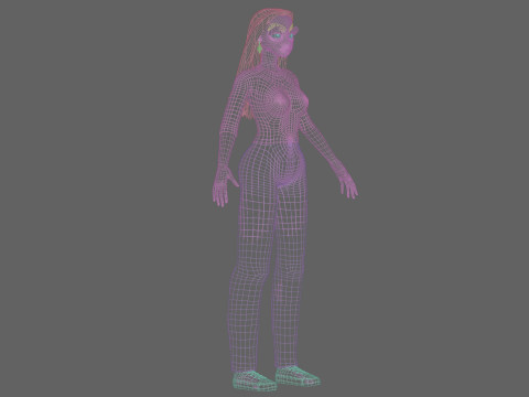 Classic cartoon girl V32432 3D Модель