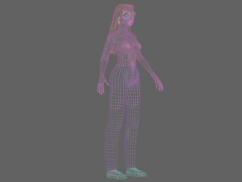 क्लासिक कार्टून गर्ल V32432 3D मॉडल