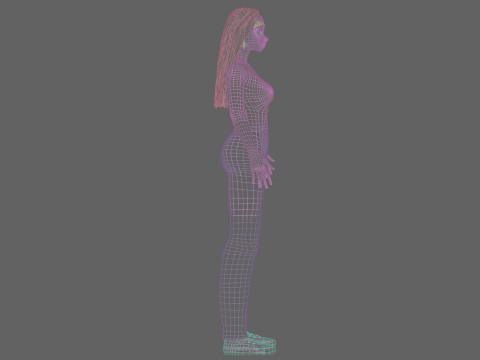 Classic cartoon girl V32432 3D Модель