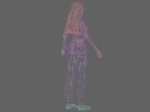 Classic cartoon girl V32432 3D Модель