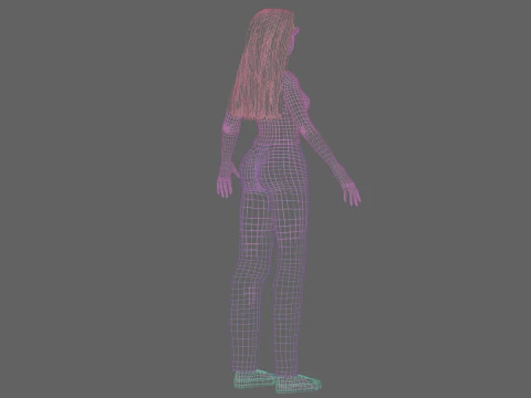 क्लासिक कार्टून गर्ल V32432 3D मॉडल