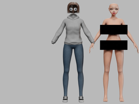 Classic pretty girl V30543 3D Model