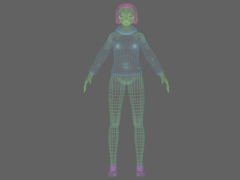Classic pretty girl V30543 3D Model