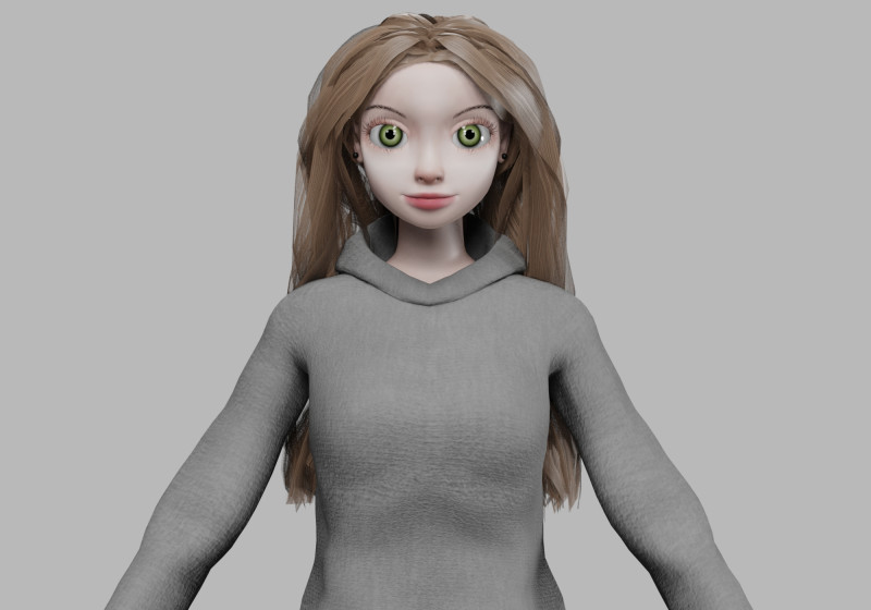 Classic young girl V34728 3D 模型 .c4d .max .obj .3ds .fbx .stl .blend 
