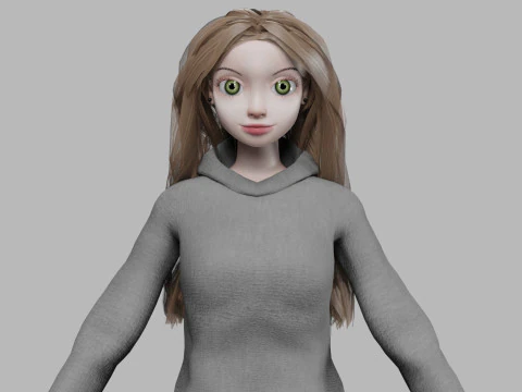 क्लासिक युवा लड़की V34728 3D मॉडल