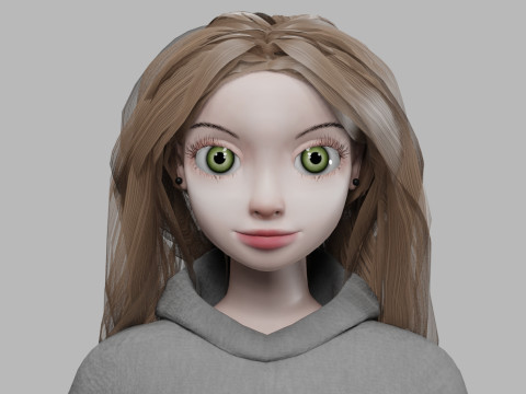Classic young girl V34728 3D 模型