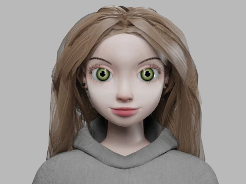 Classic young girl V34728 3D Model
