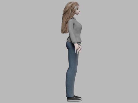 Classic young girl V34728 3D 模型