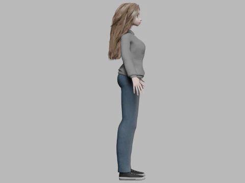 Classic young girl V34728 3D Model