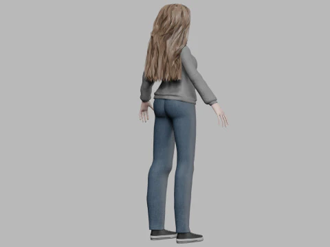 Classic young girl V34728 3D Model