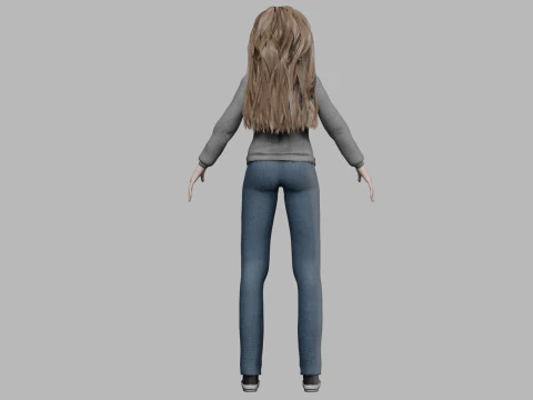 Classic young girl V34728 3D Model