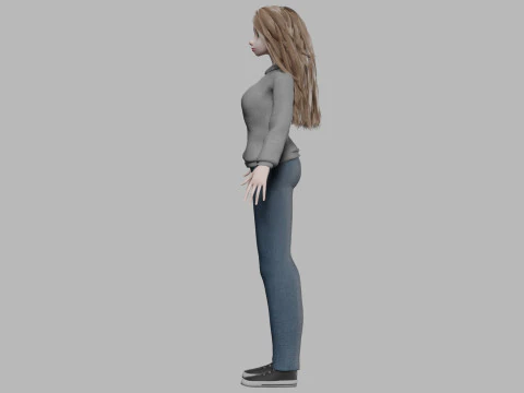 Classic young girl V34728 3D Model