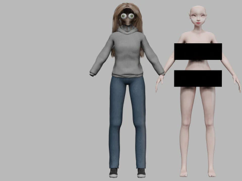 Classic young girl V34728 3D Model