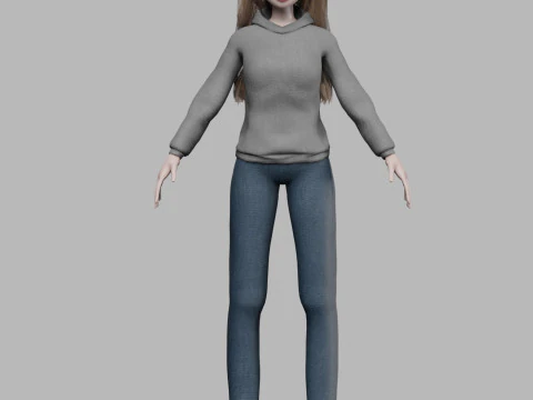 Classic young girl V34728 3D Model