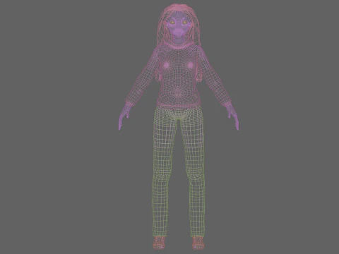 Classic young girl V34728 3D Model