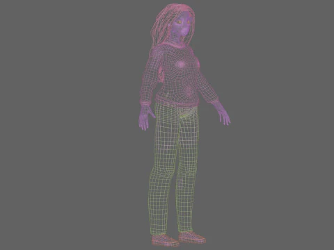 Classic young girl V34728 3D Model