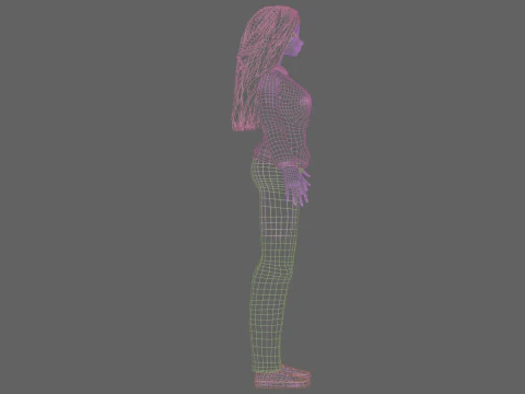 Classic young girl V34728 3D Model