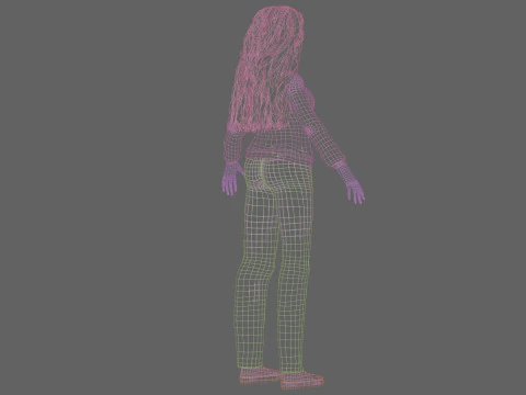 Classic young girl V34728 3D Model
