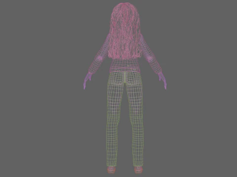 Classic young girl V34728 3D Model