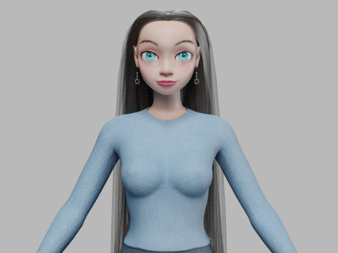 Cool cartoon girl V28787 Modèle 3D