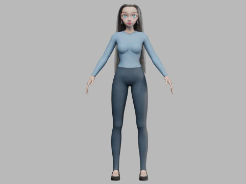 Cool cartoon girl V28787 3D Model